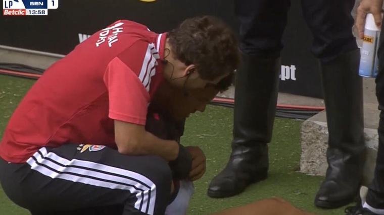 Vídeo: o momento que levou à substituição de Alexander Bah Benfica